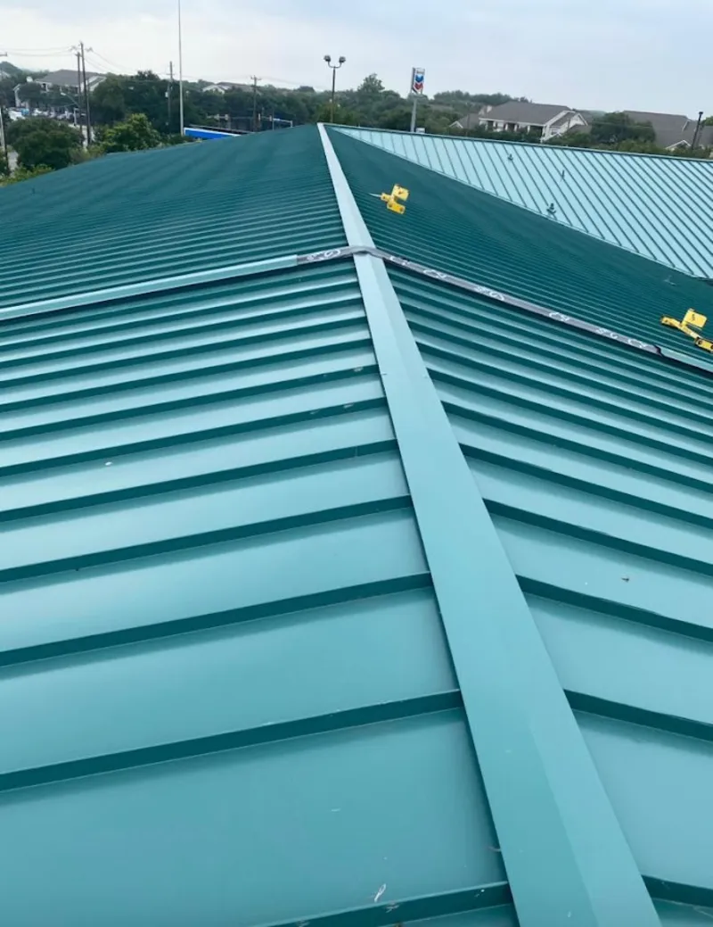 Green commercial metal roof ridge and valley for Metal Roof Repair in Kapolei